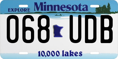MN license plate 068UDB