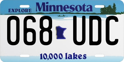 MN license plate 068UDC