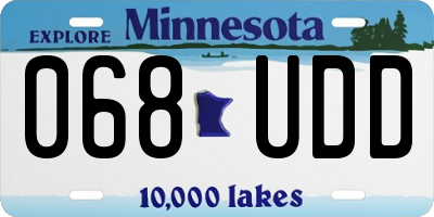 MN license plate 068UDD