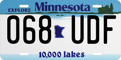 MN license plate 068UDF