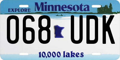 MN license plate 068UDK