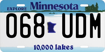 MN license plate 068UDM