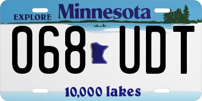 MN license plate 068UDT