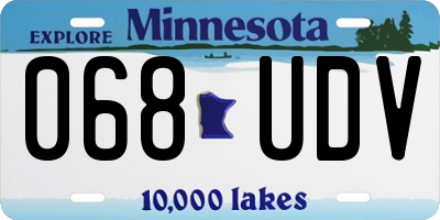 MN license plate 068UDV