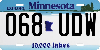 MN license plate 068UDW