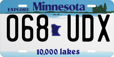 MN license plate 068UDX