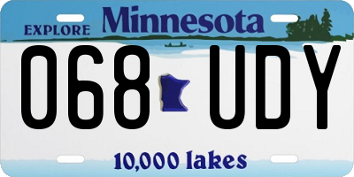 MN license plate 068UDY