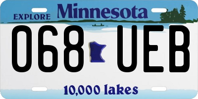 MN license plate 068UEB