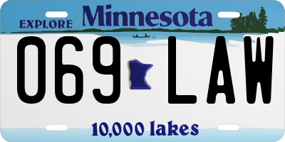 MN license plate 069LAW