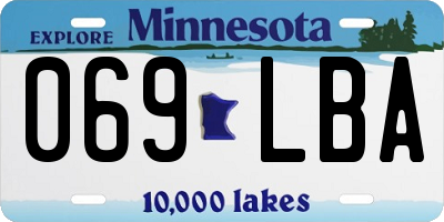 MN license plate 069LBA