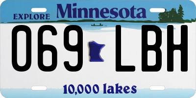 MN license plate 069LBH