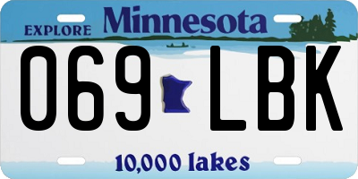 MN license plate 069LBK