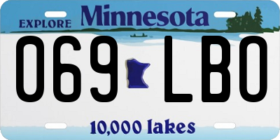 MN license plate 069LBO