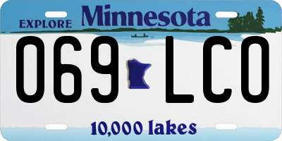 MN license plate 069LCO