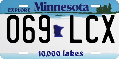 MN license plate 069LCX