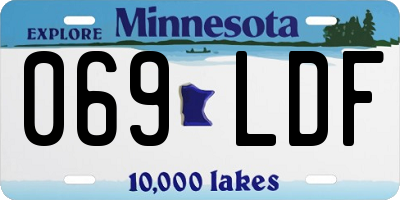 MN license plate 069LDF