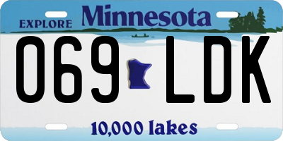 MN license plate 069LDK