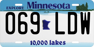 MN license plate 069LDW