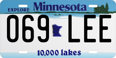 MN license plate 069LEE