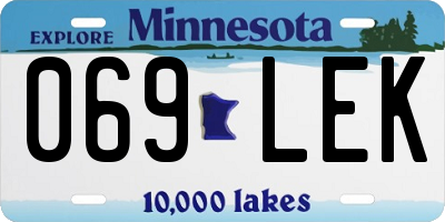MN license plate 069LEK