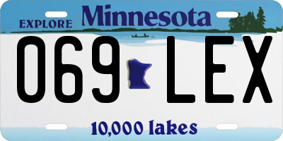 MN license plate 069LEX