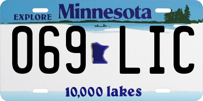 MN license plate 069LIC