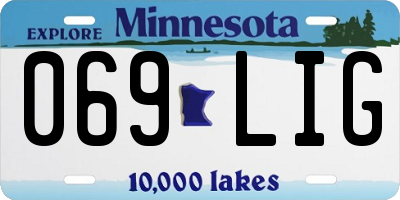 MN license plate 069LIG