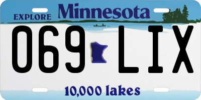 MN license plate 069LIX