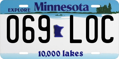 MN license plate 069LOC