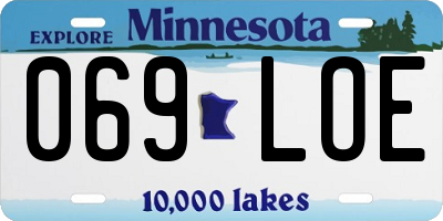 MN license plate 069LOE