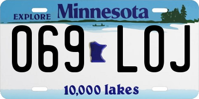 MN license plate 069LOJ