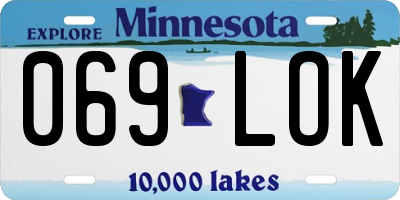 MN license plate 069LOK