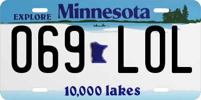 MN license plate 069LOL