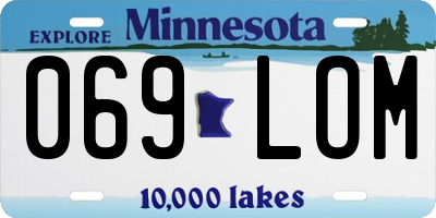 MN license plate 069LOM