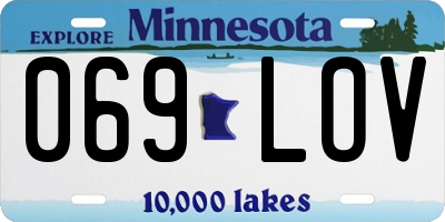 MN license plate 069LOV