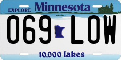 MN license plate 069LOW