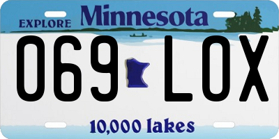 MN license plate 069LOX