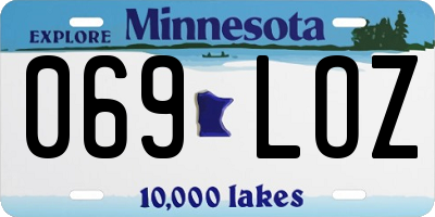 MN license plate 069LOZ