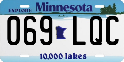 MN license plate 069LQC
