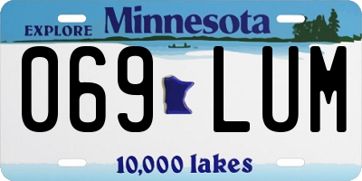 MN license plate 069LUM