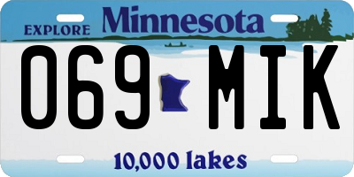 MN license plate 069MIK