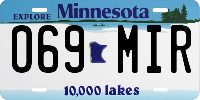 MN license plate 069MIR