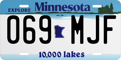 MN license plate 069MJF