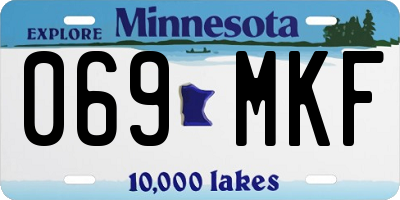 MN license plate 069MKF