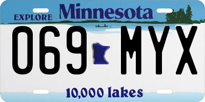 MN license plate 069MYX