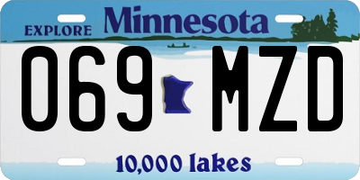MN license plate 069MZD