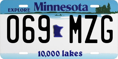 MN license plate 069MZG
