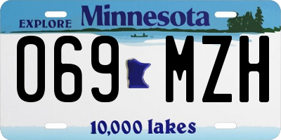 MN license plate 069MZH