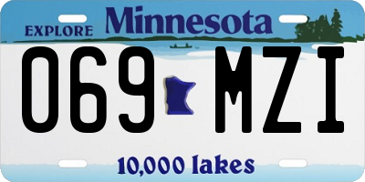 MN license plate 069MZI