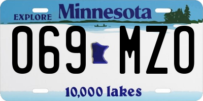 MN license plate 069MZO